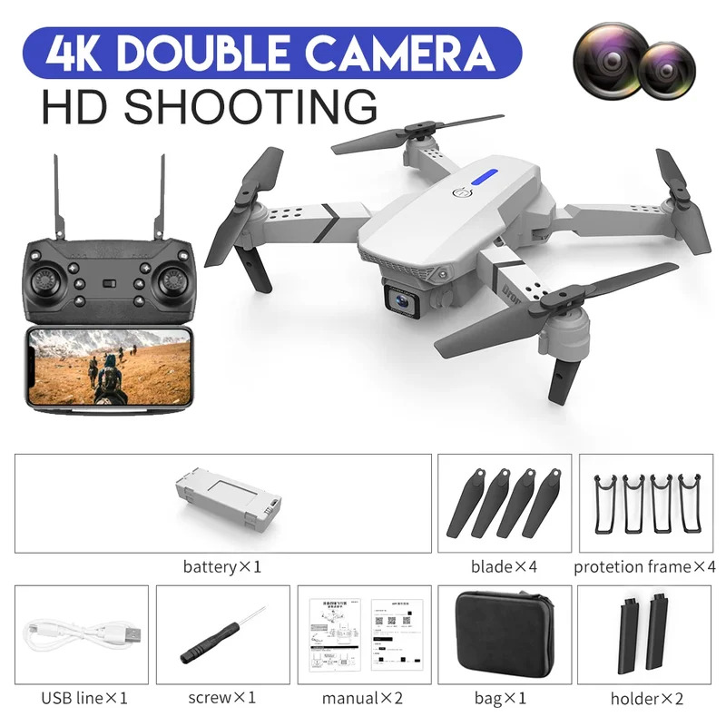 Inteligentny składany dron E88 – Drone Camera Mount recenzja i cena